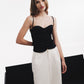 Buttons satin corset Negro