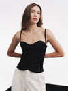 Buttons satin corset Negro