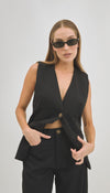 Long Charlotte Vest Negro