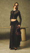 Lace maxi skirt negra