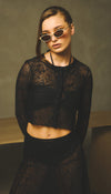 Lace blouse negra