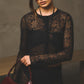 Lace blouse negra