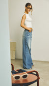 Basic jean, wide leg azul