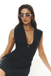 Square mini dress Negro