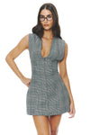 Square mini skirt Gris