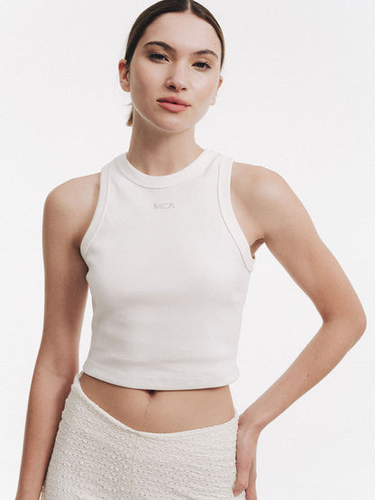 Rib tank top MCA marfil
