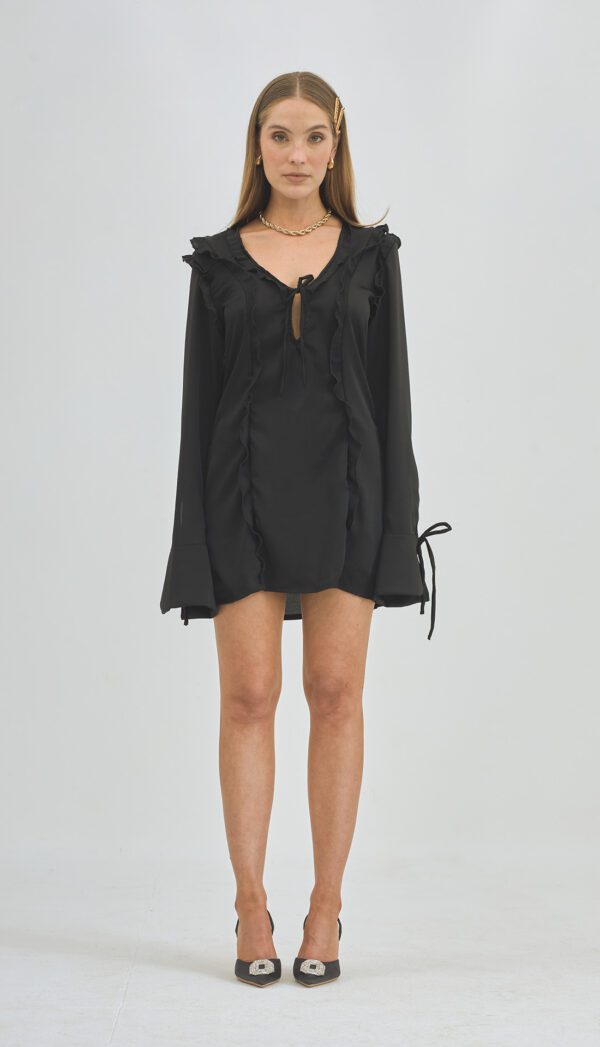 Mini ruffle dress negro - Imagen 6